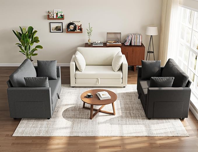 Convertible Sofa Bed, 2 in 1 Pull Out Loveseat Sleeper Sofa | 78.7” Folding