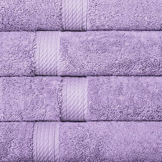 SUPERIOR Egyptian Cotton Pile Hand Towel Set of 4, Ultra Soft Luxury Towels