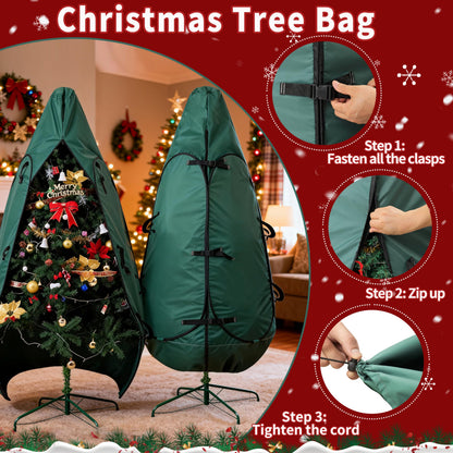 BakCover Upright Christmas Tree Storage Bag 7.5 Ft, Christmas Tree Cover Fit for 6 Ft to 7.5 Ft, Christmas Tree Covers for Upright Storage, Christmas Tree Bag