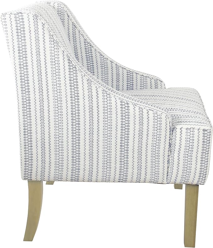 HomePop Swoop Arm Accent Chair, Ivory Stripe