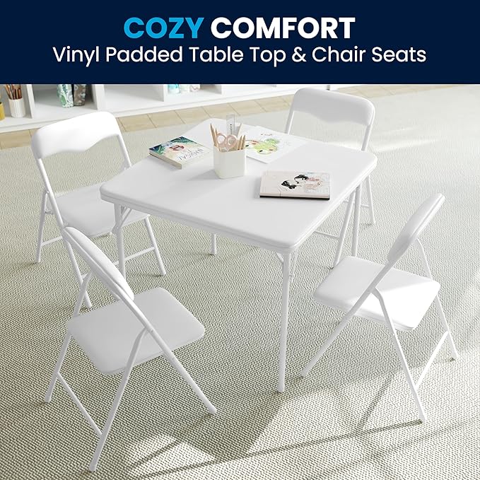 Flash Furniture Mindy Kids 5-Piece Folding Square Table and Chairs Set