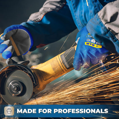 S&R Protective Gloves 12 Pairs with Nitrile Coating in XL/10, Non-Slip Work Gloves for Assembly, Building, Restoration