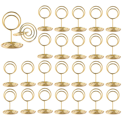 26Pcs Table Number Holders, Place Card Holders, Wire Picture Holders, Small Table Card Holders, Photo Holders for Centerpieces, Wedding Reception, Party, Birthday (Gold)