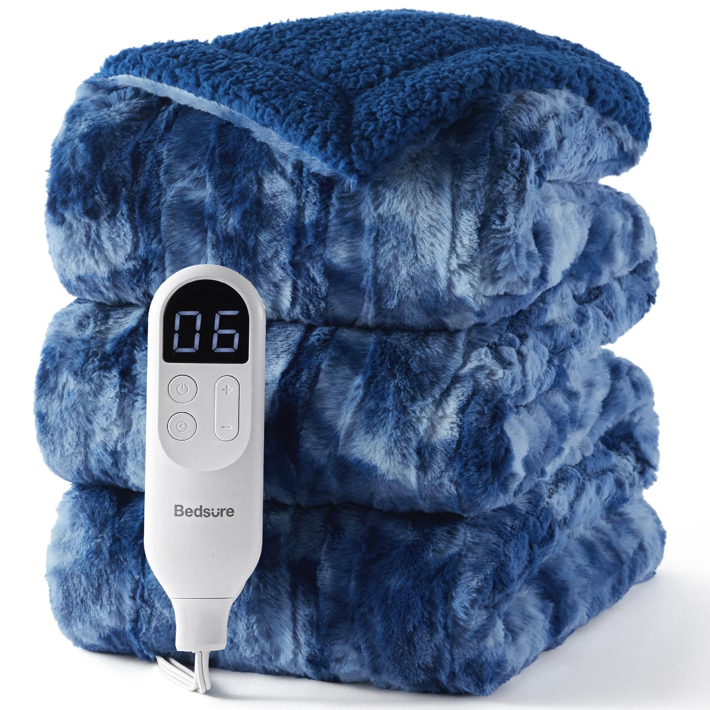Bedsure Electric Blanket King Size - Dual Control Heated Blanket King Size, Fast Heating with 10 Time Settings & 10 Heat Settings, Warm Gift for Grandma (100x90 inches, Grey)