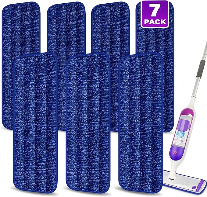 7 Count Reusable Microfiber Mop Pads