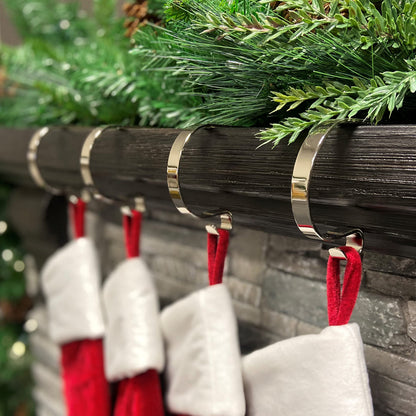 Haute Decor The Original MantleClip® Stocking Holder 4 Pack - Hang Christmas Stockings Safely and Securely from Mantels Up to 3 Inches Thick