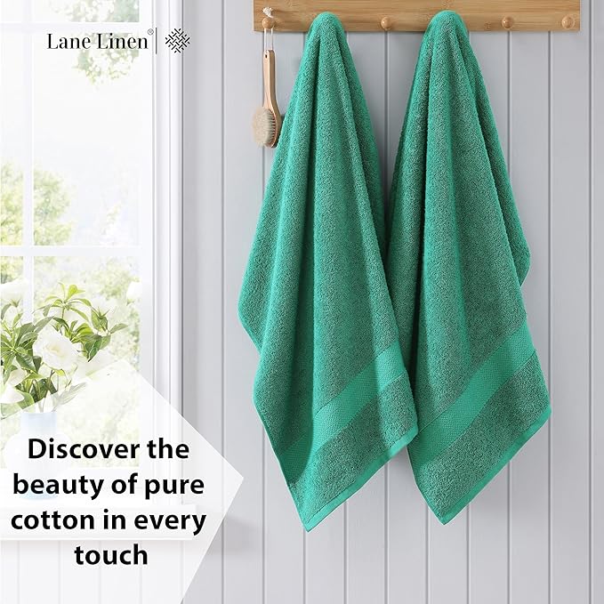 LANE LINEN 100% Cotton Oversized Bath Towels Set of 4