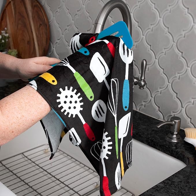 T-Fal Fiber Reactive Print Kitchen Towels: Highly Absorbent, Super Soft