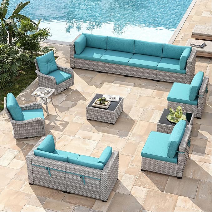 10-Seat Modern Patio Furniture Set