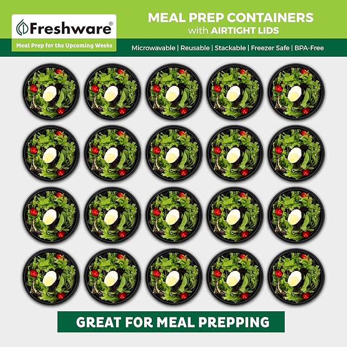 Freshware Meal Prep Bowl Containers Plastic Bowls