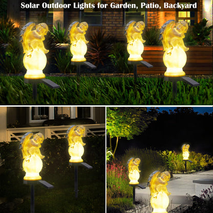 LEAHPENG Solar Angel Garden Lights - Outdoor Decorative Stake Light Waterproof for Yard Patio Pathway Lawn Ornaments Garden Christmas Decorations Angel Gifts