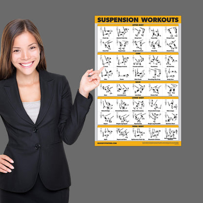 20 Pack - Exercise Poster Set, Dumbbell, Suspension, Battle Rope, Stretching, Bodyweight, Barbell, Yoga, Exercise Ball, Muscular, Kettlebell, Resistance Bands and More (LAMINATED, 18" x 24")