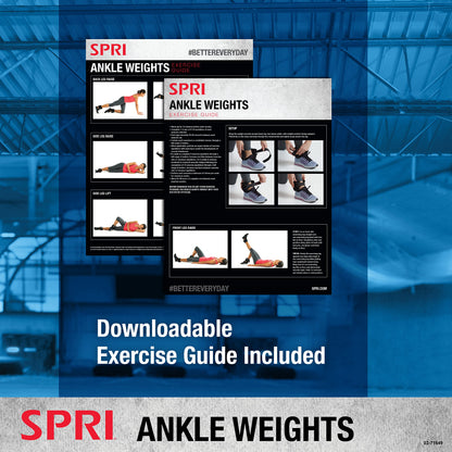 SPRI Adjustable Ankle Weights - Walking Weights for Strength Training Exercises, Resistance Endurance Workouts, General Fitness - For Strengthening & Toning Lower Body - 20lb Set (10lb Each)