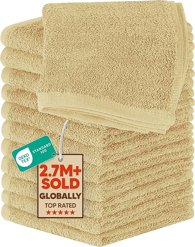 Utopia Towels 12 Pack Cotton Washcloths Set, 100% Ring Spun Cotton, Premium