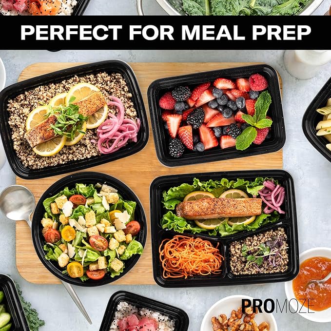 50-Pack Reusable Meal Prep Containers Microwave Safe Food Storage Containers
