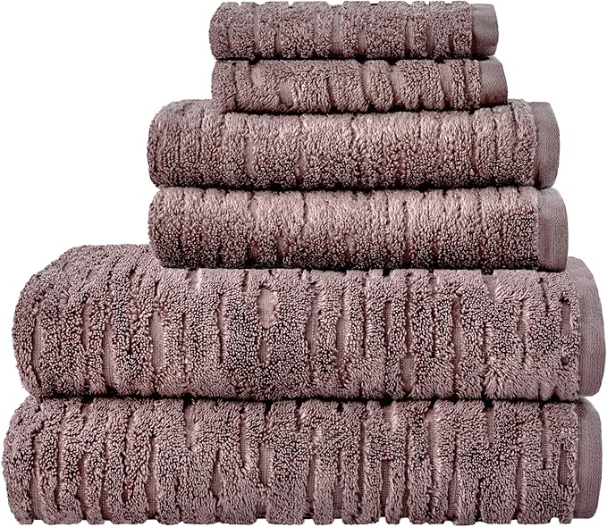 SKL Home CloudSoft 100% Cotton Luxury 6-Piece Towel Set, 600 GSM, Ultra Plush &
