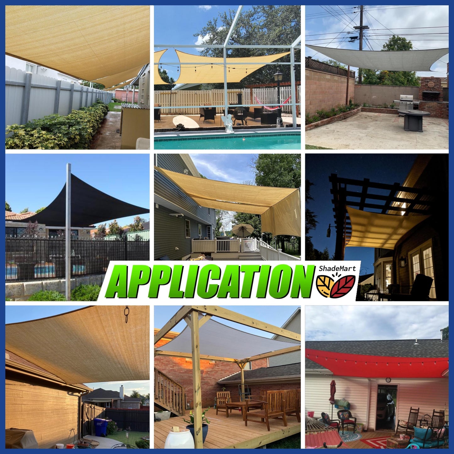 ShadeMart 12' x 12' Beige Sun Shade Sail Square Canopy Cloth Fabric Screen SMSL, Water and Air Permeable & UV Resistant, Heavy Duty, Carport Patio Outdoor - (We Customize Size)