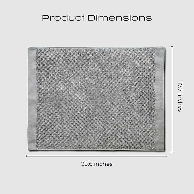 Luxury Silver-Infused Gray Hand Towels 2-Pack, 23.6"x17.7"