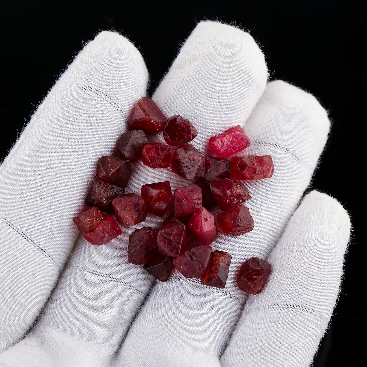 CRYSTALINES (50cts) Natural Raw Red Spinel Gemstone, Wholesale Rough Stones, DIY Jewelry Making, Loose Gems Supplies, Chakra & Healing Crystals, August Birthstone, Gem Collection (28 to 32pcs)