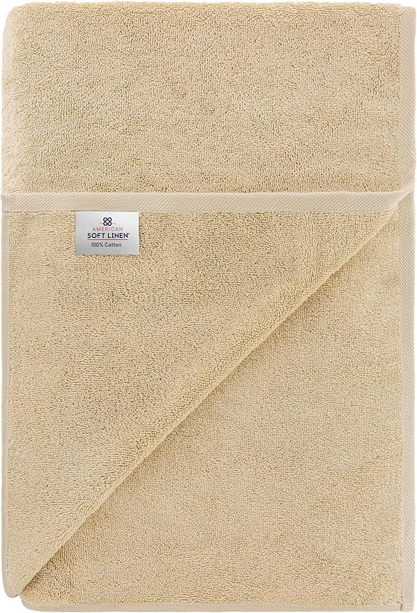 American Soft Linen 100% Cotton 600 GSM Turkish 40x80 Oversized Bath Towel Sheet