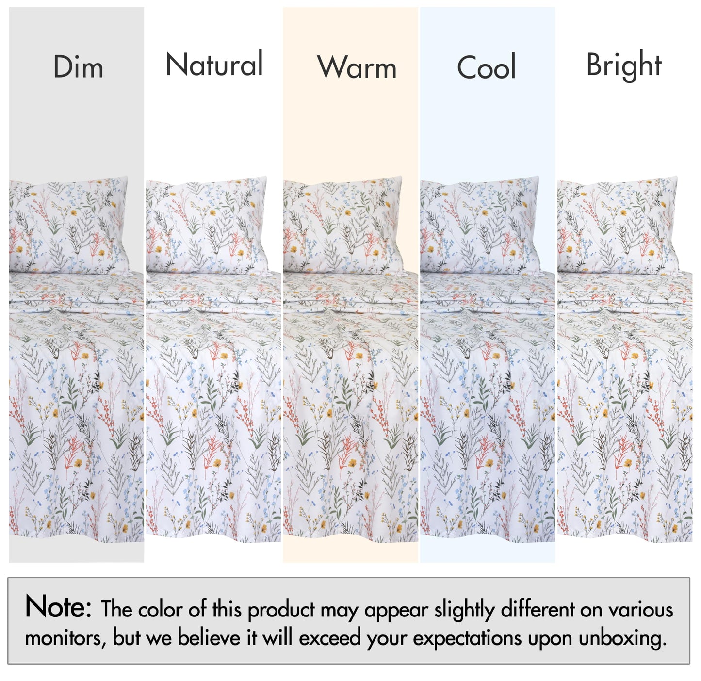 RUVANTI 100% Cotton Percale Sheets Full Size, Aroma