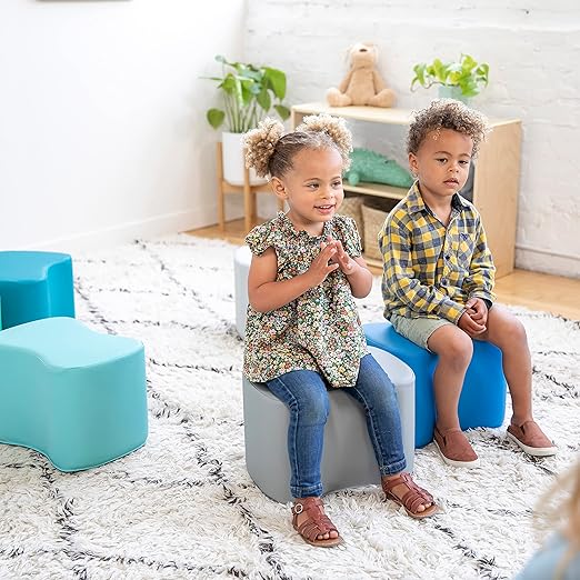 ECR4Kids SoftZone Toddler Modular Stool Seating Set, Classroom Furniture