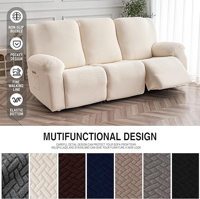 Genina Recliner Sofa Cover Stretch Couch Covers, Sofa Slipcover