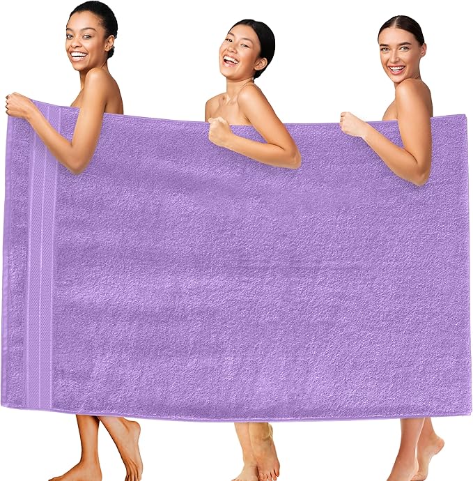Elegant Comfort Three Line Popcorn Extra Large Luxury Bath Towel