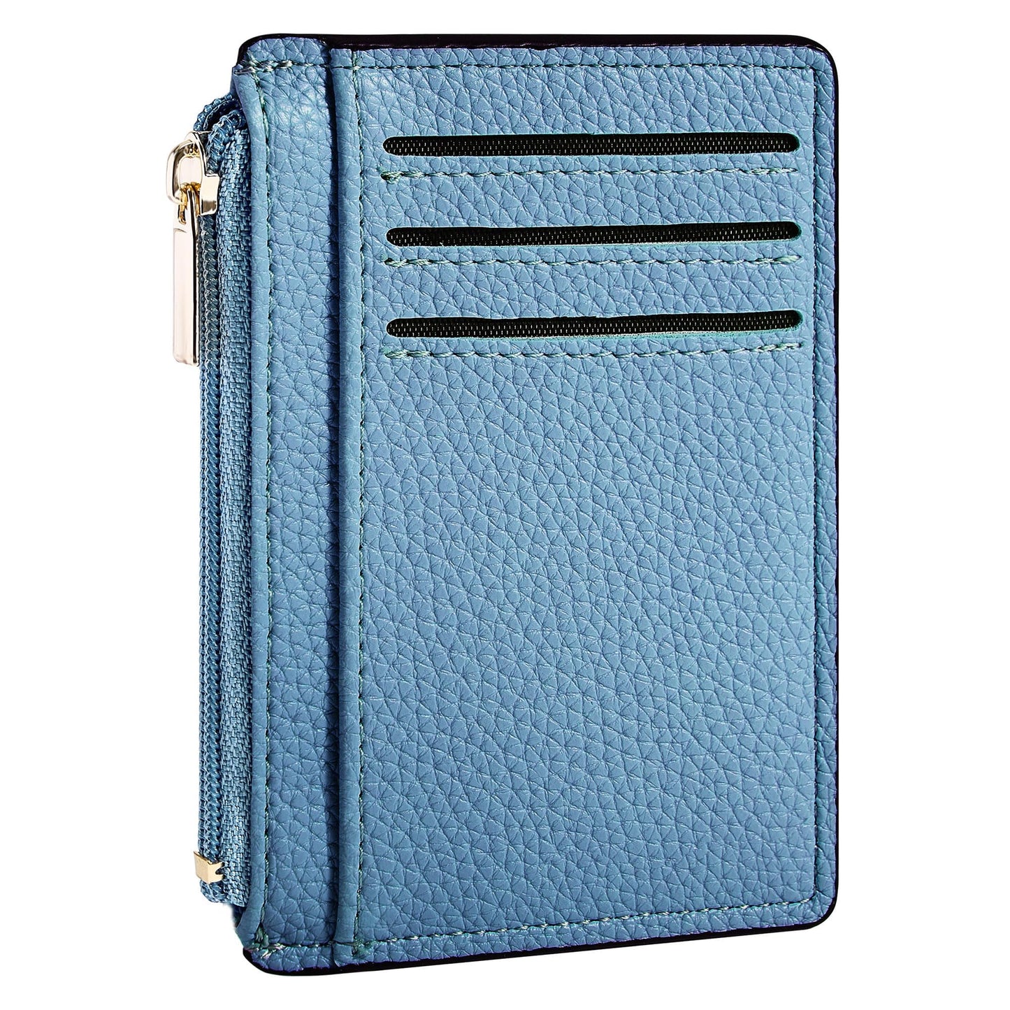 Tipmile Credit Card Holder for Women Slim Minimalist Front Pocket RFID Blocking Wallet Small Compact Card Case with ID Window, Sky Blue