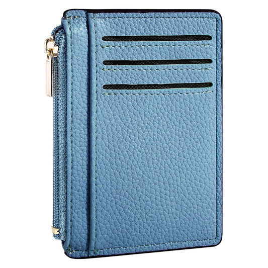 Tipmile Credit Card Holder for Women Slim Minimalist Front Pocket RFID Blocking Wallet Small Compact Card Case with ID Window, Sky Blue