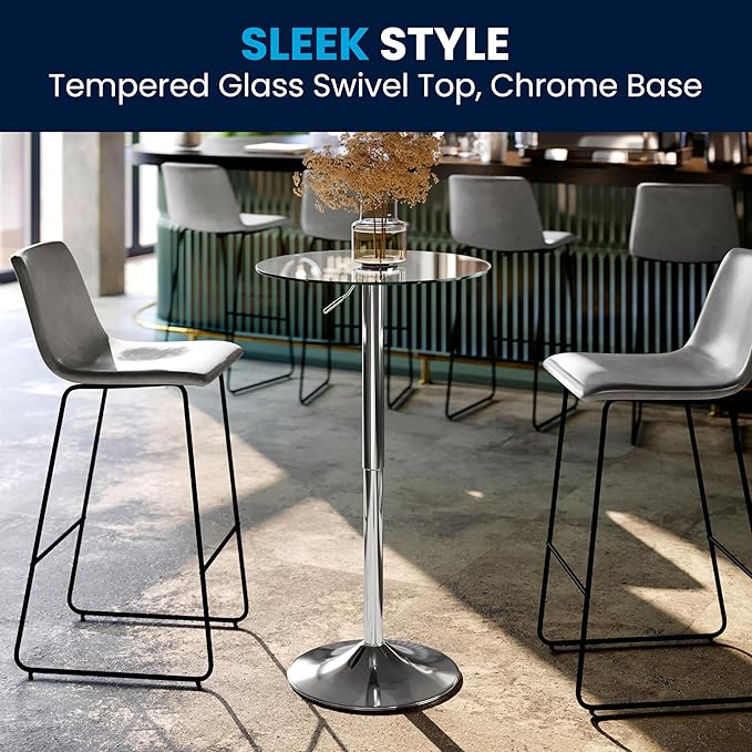 Flash Furniture Chad 23.5'' Round Glass Cocktail Table