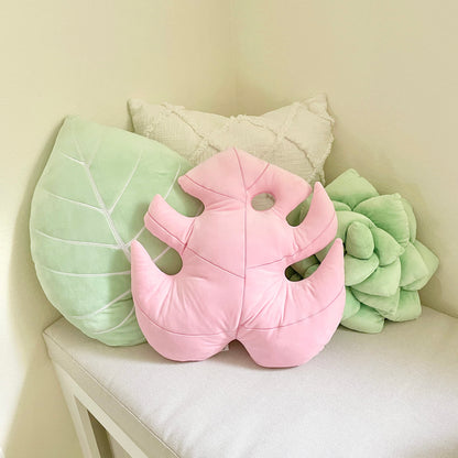 Green Philosophy Co. Monstera Leaf Pillow - Mossy Earth - Large Soft Plant-Shaped Plush Cushion for Couch, Bed, or Reading Nook - Cute & Unique Nature-Inspired Decor Super Soft & Cuddly Throw Pillow
