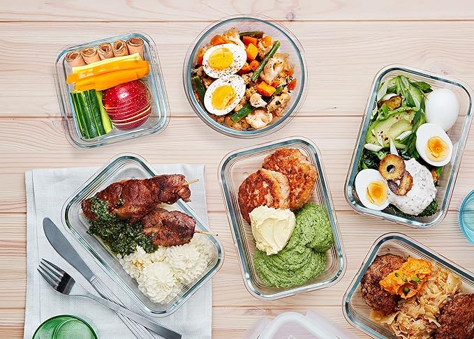 30 Pieces Glass Food Storage Containers