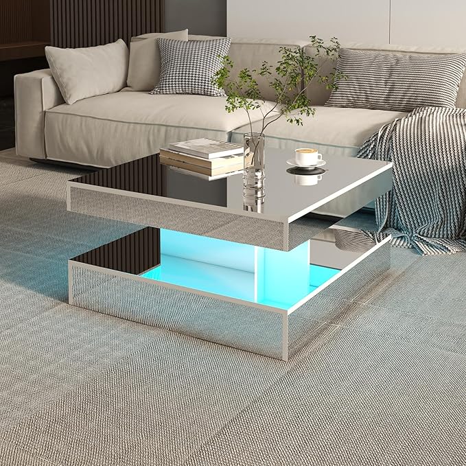 HedoAjim LED Coffee Table with Lights
