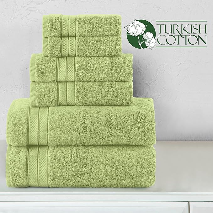 Elegant Comfort Luxury 6-Piece Towel Set, Premium Soft 100% Turkish Cotton