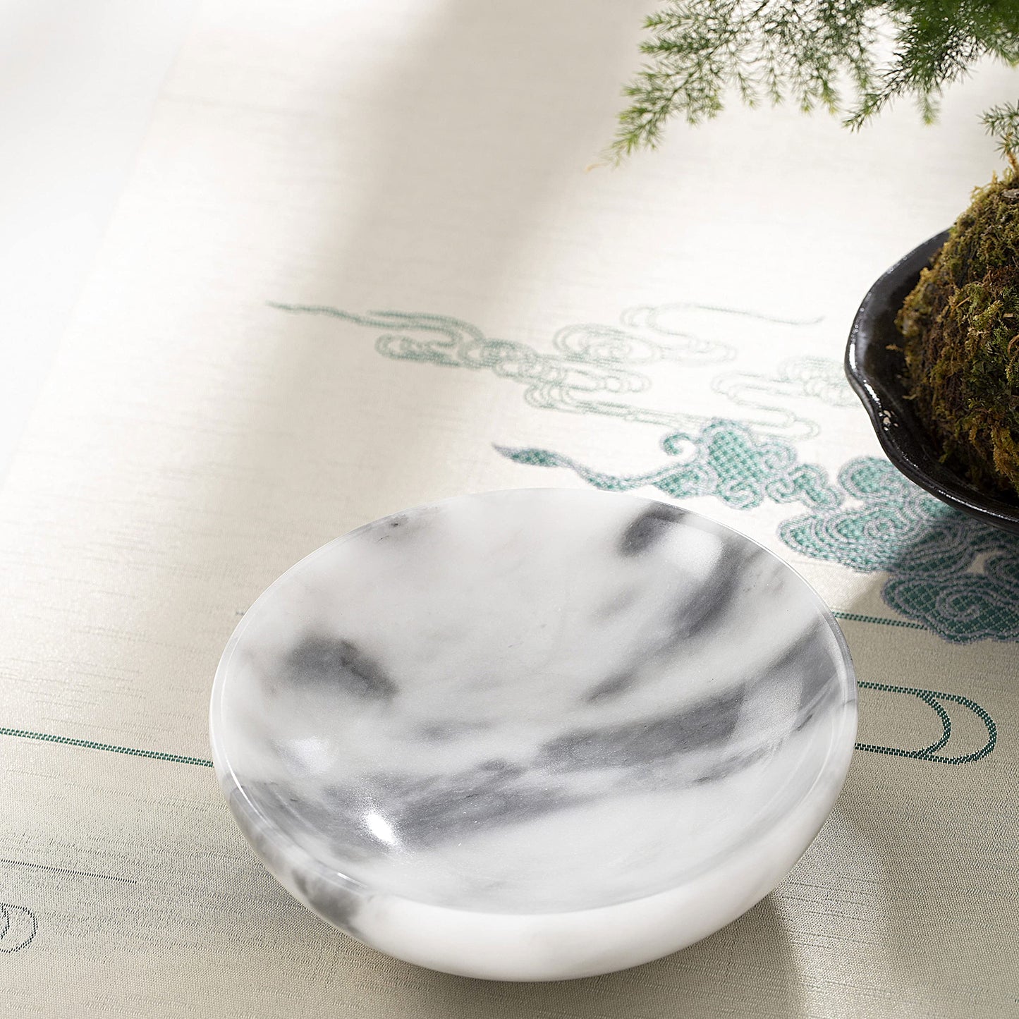 CM CHIC MONDAY 4.72 Inch Mini Decorative Bowls, Natural Small Marble Decorative Bowls for Home Decor, Key Bowl, Coffee Tables Centerpiece, Soap Serving Bowl, Incense Burner, Smudge Bowl