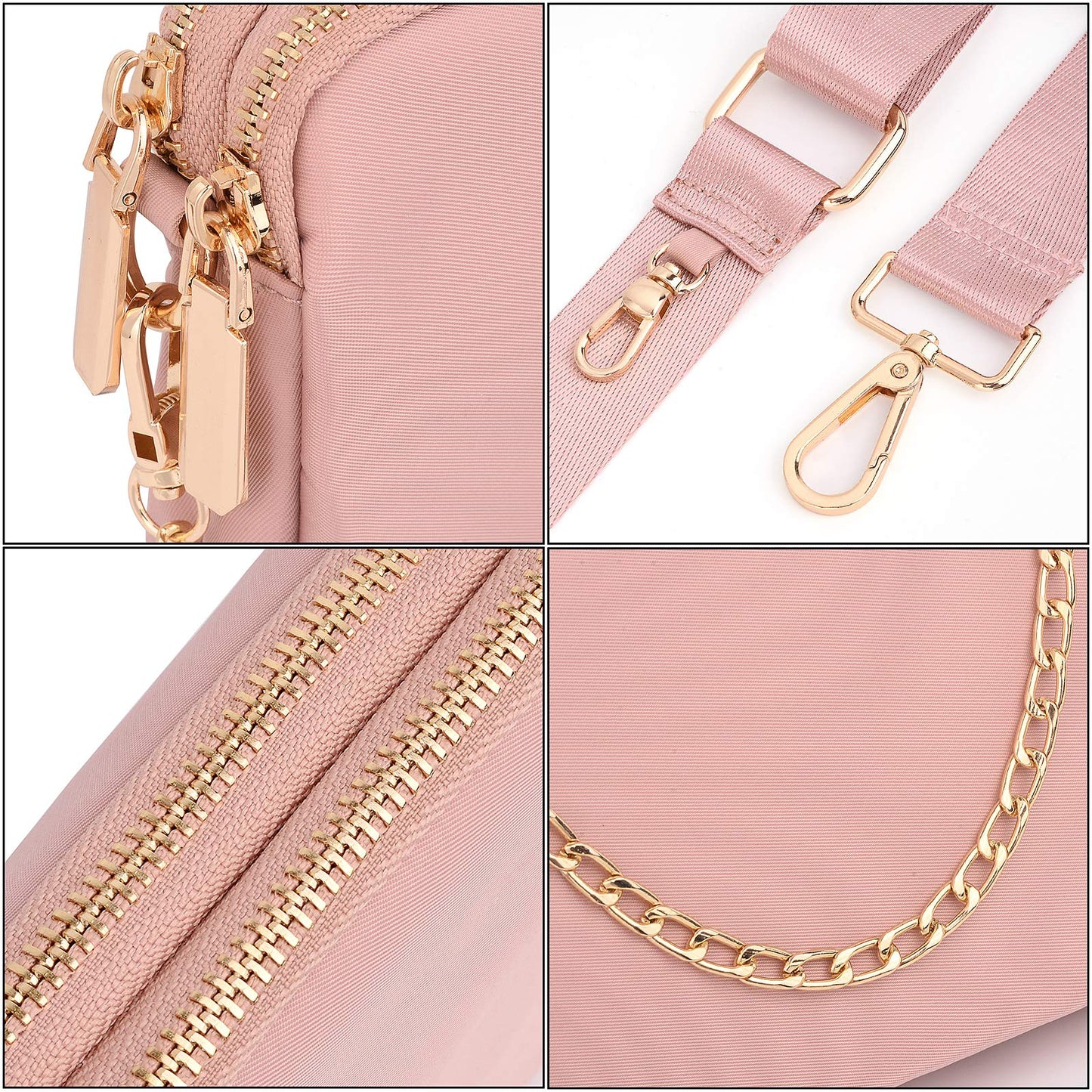 UTO Small Crossbody Bags for Women 3 in 1 Trendy Belt Purse Fashion Designer Mini Cute Sling Fanny Chest Pack