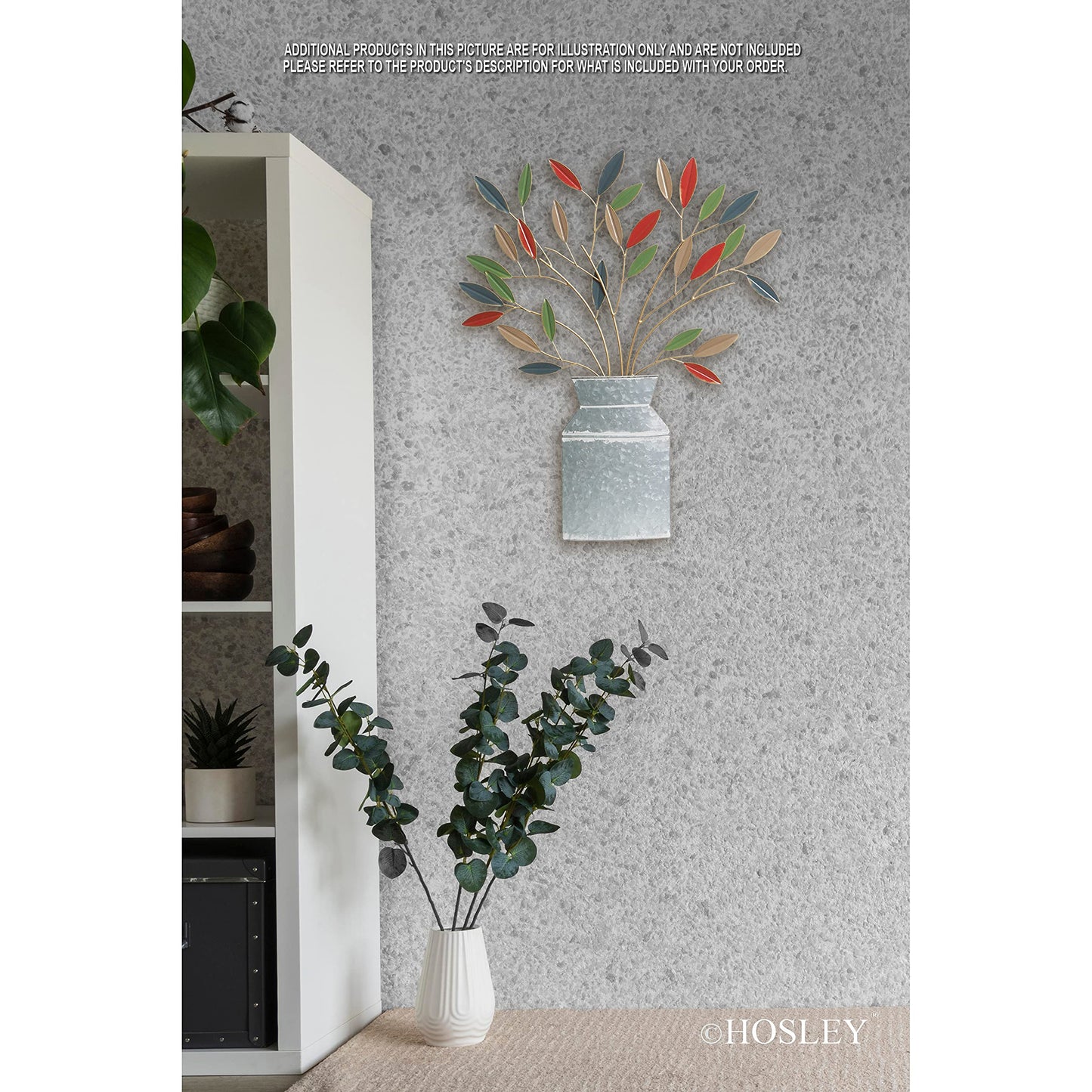 Hosley Metal Dimensional Wall Art Vase- 24" High. Ideal Gift for Weddings, Special Occasion, Home Decor, Party, Spa, Votive/LED Gardens, Home Office O9
