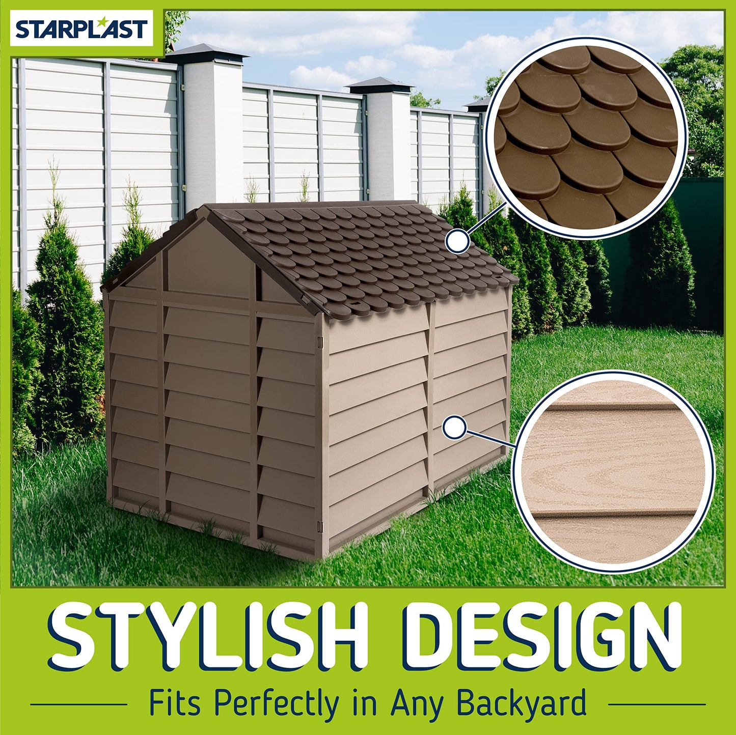 Starplast Mocha / Brown Large Dog House/Kennel