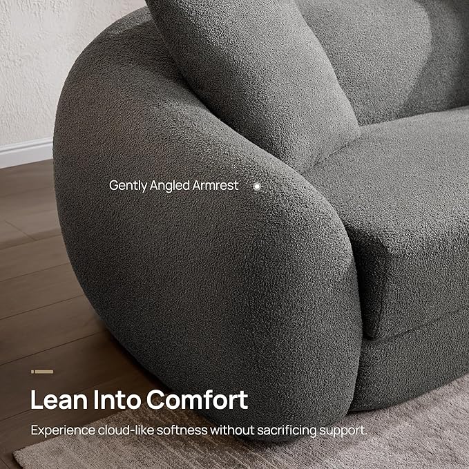 SICOTAS 90.6" Curved Convertible Sofa Couch Bed