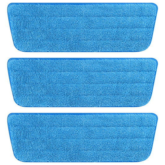 3 Pack Microfiber Reusable Mop Pads for Bona Mop, Wet/Dry Floor Cleaning Refill Mop Pads, Spray Mop Hard Wood Floor Mop Pads Refills, Machine Washable Power Mop Pads Replacement