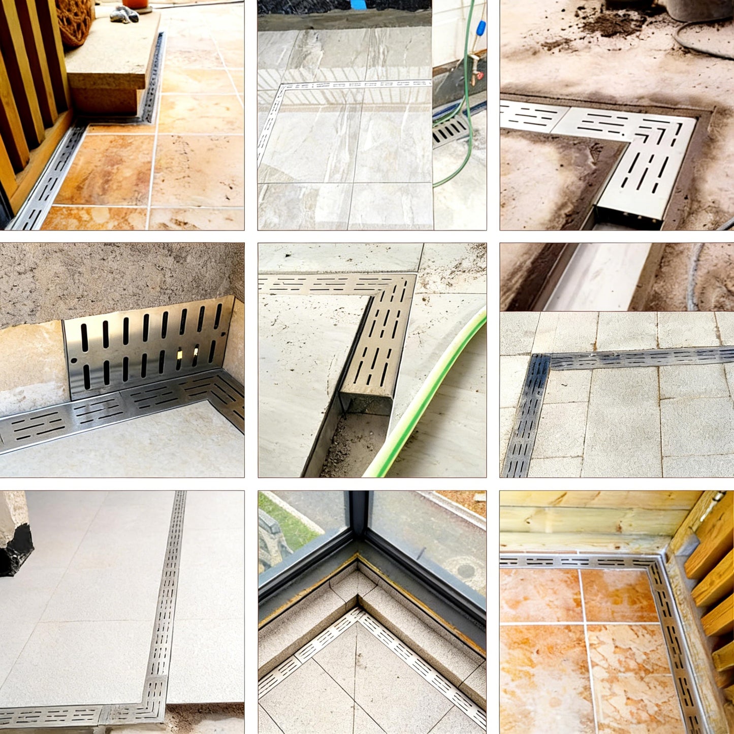 304 Stainless Steel Trench Drain Kit,Narrow Channel Drain with Grate & Coupling, Outdoor Drainage for Pool Deck/Yard/Driveway/Garage (19.6FT-2IN X 1.2IN)