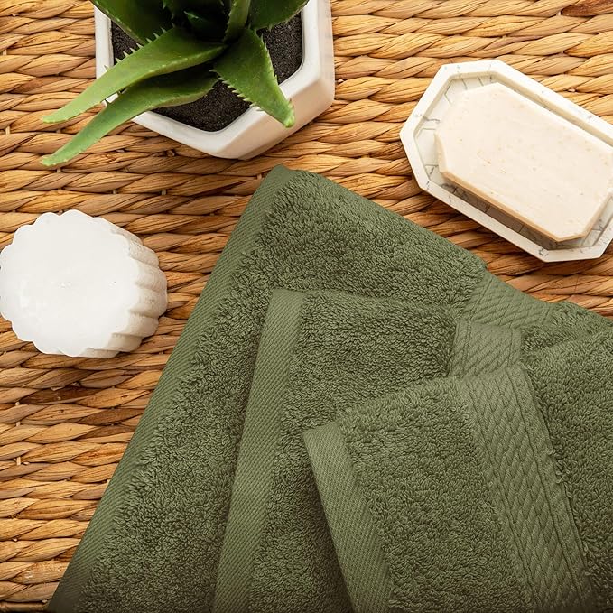 SUPERIOR Egyptian Cotton Pile 3 Piece Towel Set, Includes 1 Bath, 1 Hand