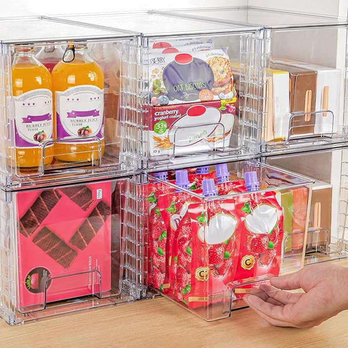 Vtopmart 2 Pack Large Stackable Storage Drawers, Easily Assemble