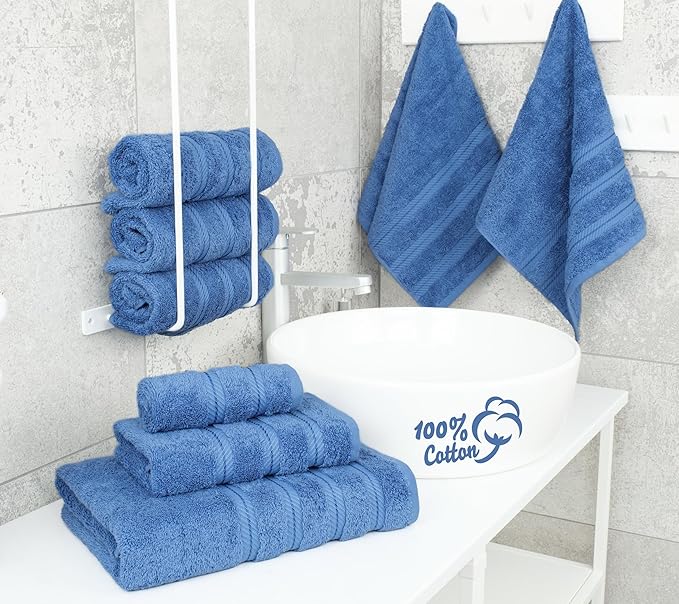 American Soft Linen Luxury 6 Piece Towel Set, 2 Bath Towels 2 Hand Towel 2
