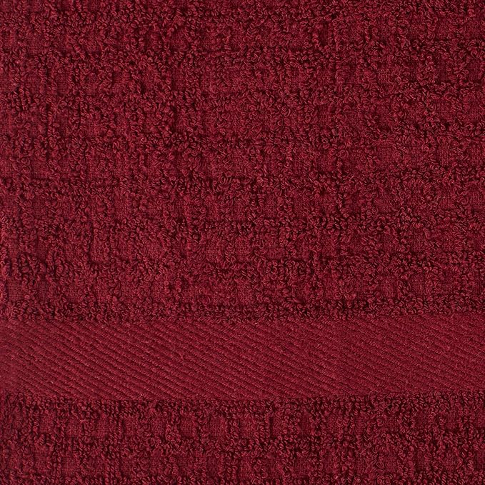 DII Basic Terry Collection Waffle Dishtowel Set, Solid Wine, 4 Piece