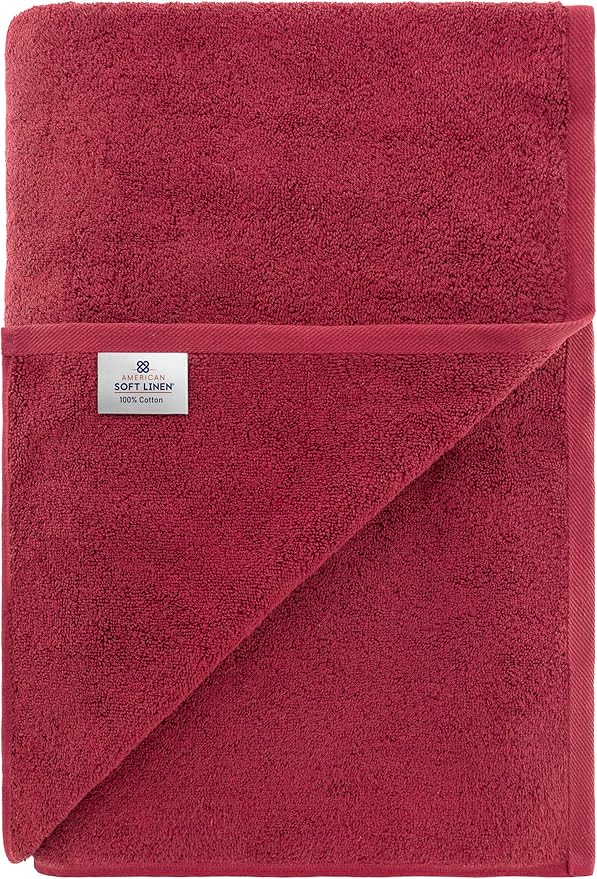 American Soft Linen 100% Cotton 600 GSM Turkish 40x80 Oversized Bath Towel Sheet