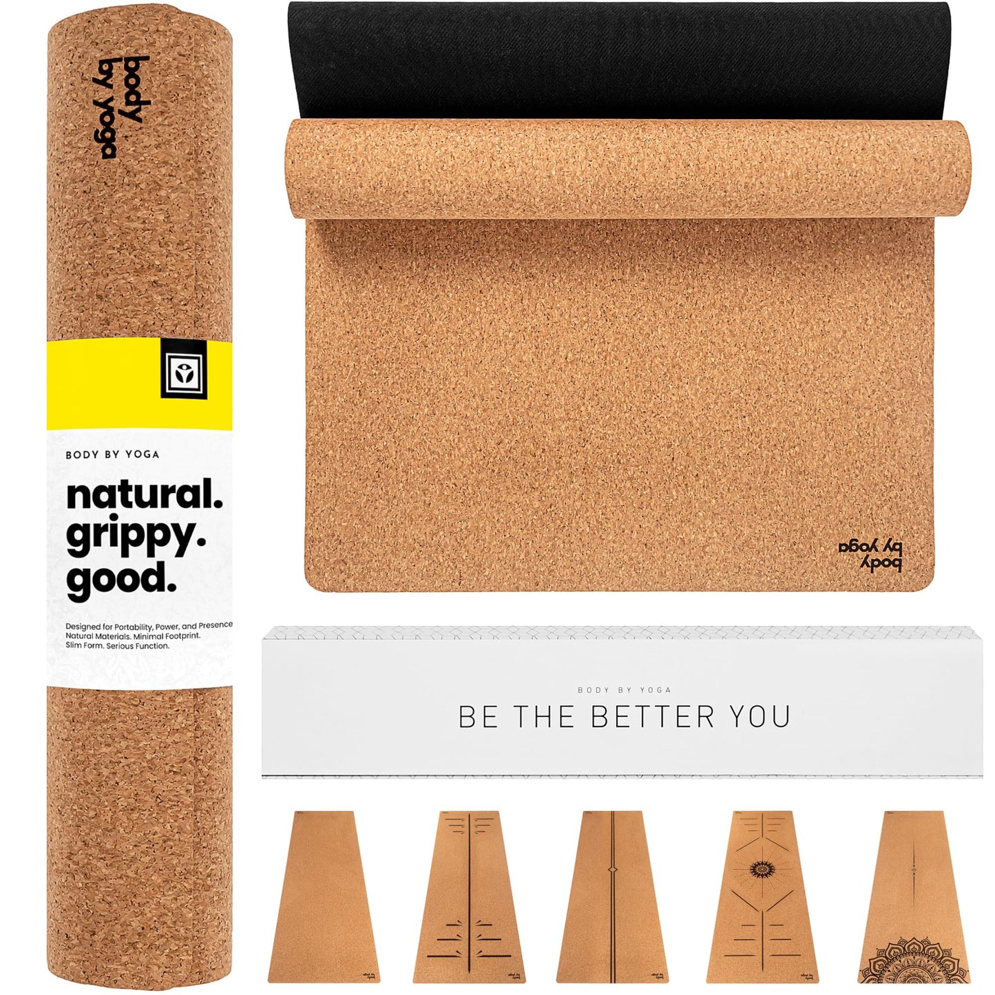Luxury Cork Yoga Mat - Non Slip, Extra Thick Grip. Thicker, Longer, and Wider for More Comfort and Support. Tough Enough For Hot Yoga. Natural, Non Toxic, and Eco Friendly. Optional Alignment Lines.