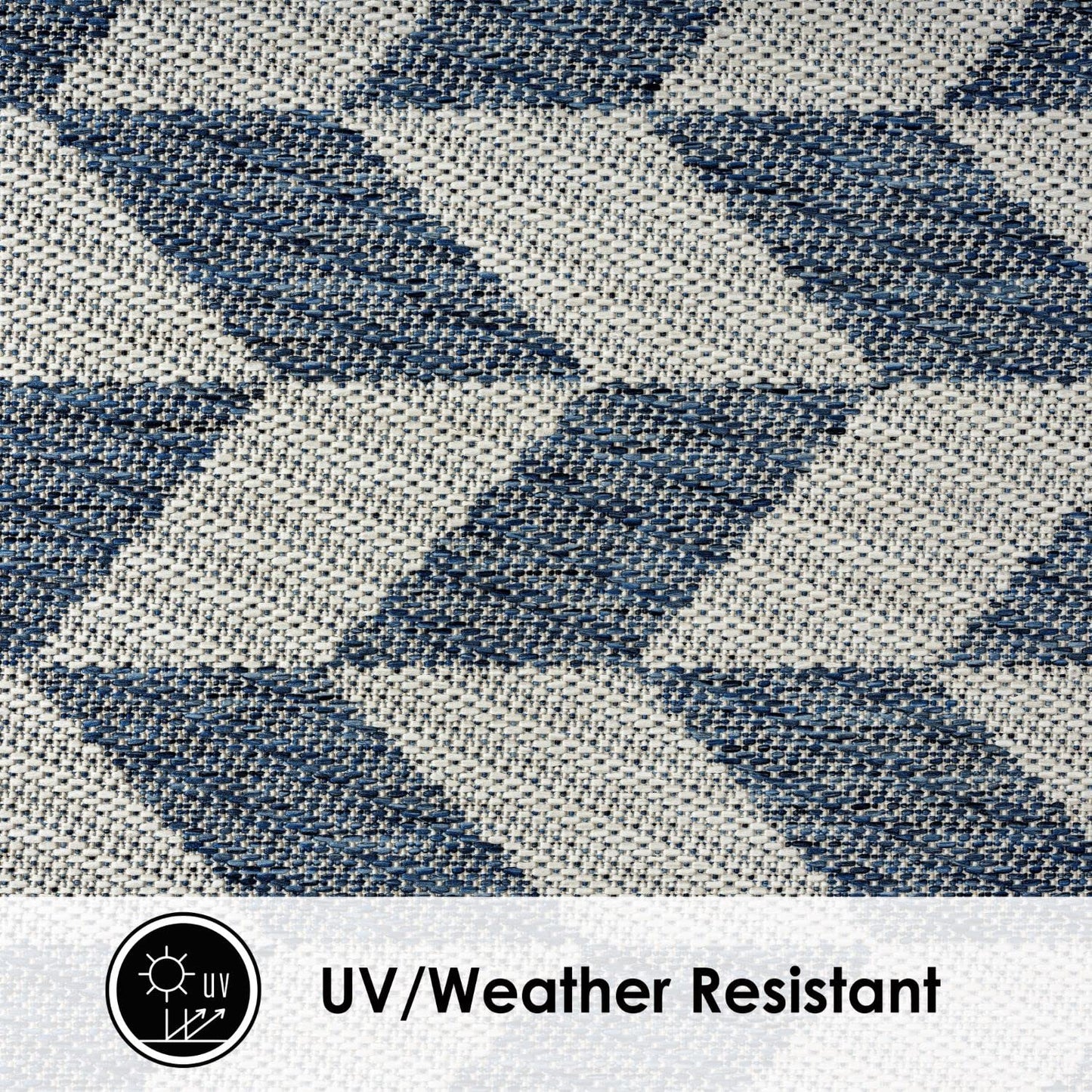 Nicole Miller New York Patio Country Calla Contemporary Herringbone Indoor/Outdoor Area Rug, Blue/Cream, 7'9"x10'2"