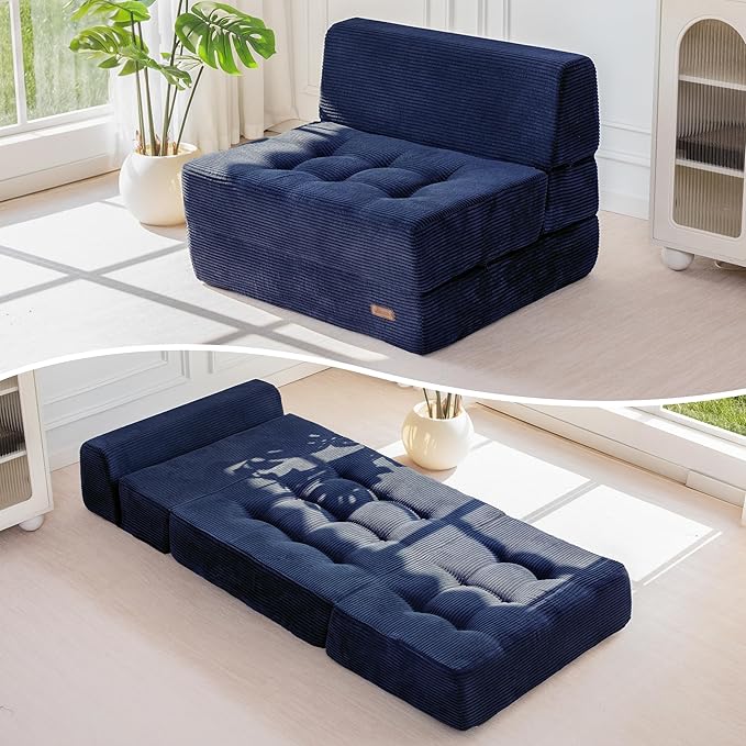 MAXYOYO 8" Folding Sofa Bed, Fold Out Chair Bed Sleeper Chair, Convertible